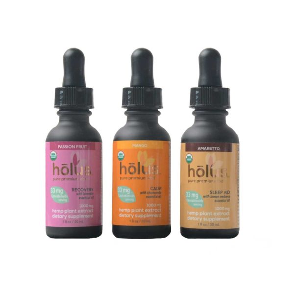 Organic tincture with essential oils, three flavors
